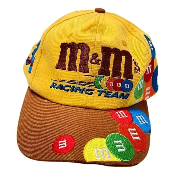 NASCAR M&Ms Baseball Cap Racing  Ernie Irvan 36 Yellow 1999 Vintage - Picture 1 of 8